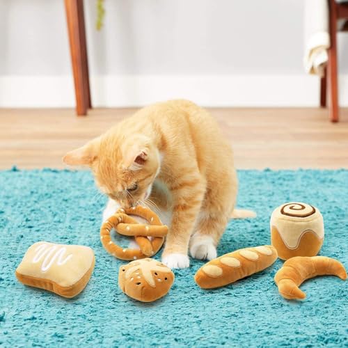 CiyvoLyeen Plush Bread Catnip Toys for Indoor Cats 6 Pack - color: Bread - 6Pcs