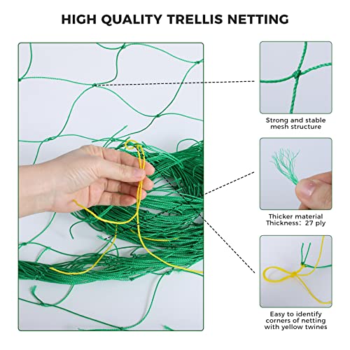 Kikhope Trellis Netting for Climbing Plants, 3 Pack 5.9x8.8 ft Trellis Net - size: 5.9ft x 8.8ft (3 Packs)