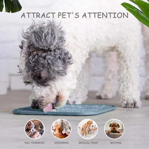 ChefAide 2 Pack Lick Mat for Dogs, Cats & Puppies with Suction Cups - color: Light Blue and Dark Blue