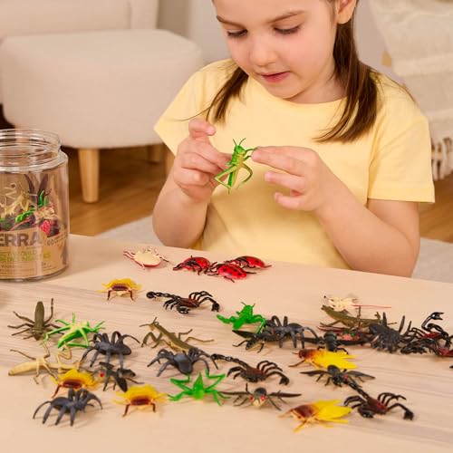 Terra by Battat Insect World Bug Toys, 60 Mini Figures in Tube, Insects - style: 60pcs Insects & Bugs