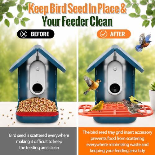 Saillong 2-in-1 Bird Feeder Kit, Compatible with BirdBuddy Feeder, Orange - color: Orange