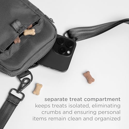 Ubbi Dog Treat Pouch for Training & Walking, Gray - color: Charcoal Gray
