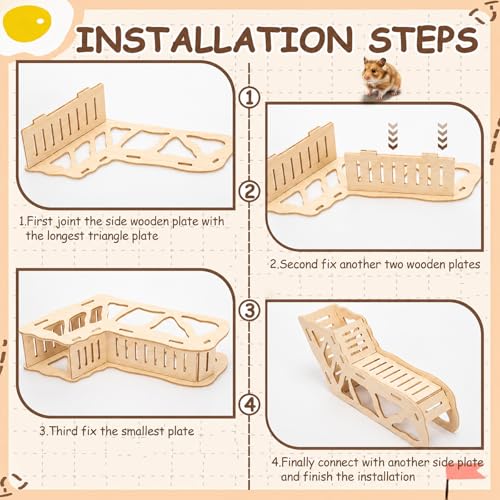BreezeHug 4 Pcs Hamster Cage Accessories Hamster Platform Toy, Enclosure - style: Enclosure