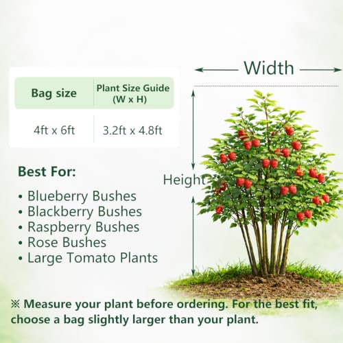 Jevrench 2-Pack 4 x 6 ft Garden Netting Bags with Zipper and Drawstring - size: 4 x 6ft – 2 Pack