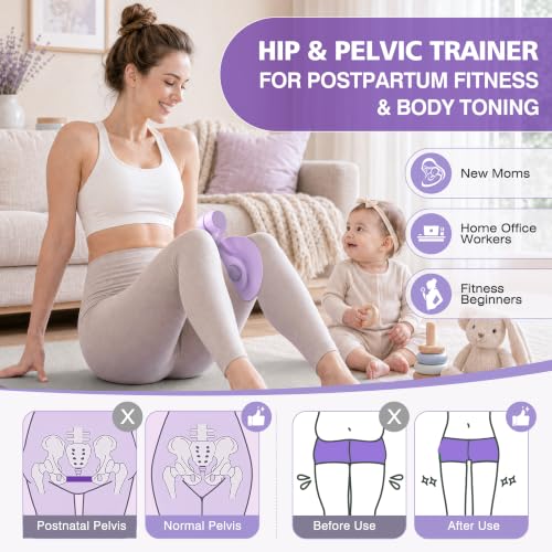 Pelvic Floor Exercise Devices 35lb Inner Thigh Hip Trainer Kegel Exerciser - color: Purple