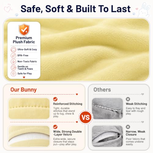 Interactive Automatic Dog Toys - Boredom-Busting Self-Moving Vibrating Plush Bunny with Voice Playback, Treat-Dispensing, Squeaky & Crinkle, Rechargeable, Safe & Washable for Puppies to Large Dogs