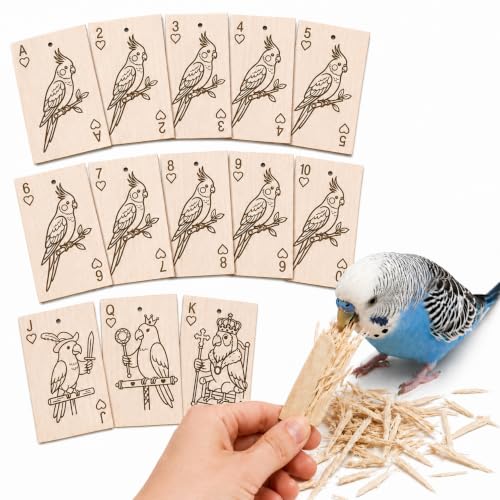 Natural Balsa Wood Bird Chew Toy 13 Count, Shredding Toy for Bird - color: Heart