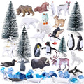 SIENON 60Pcs Mini Arctic Figures with Winter Animals Toy for Kids - style: Polar