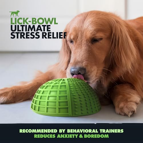 Tuff Pupper Lick Bowl for Dogs | Standard Size Slow Feeder Bowl | Four Textures for Dog Anxiety & Boredom | Silicone Lick Mat | Easy Clean Dishwasher Safe | Stable & Wobble Modes | NOT for Chewing - size: Standard