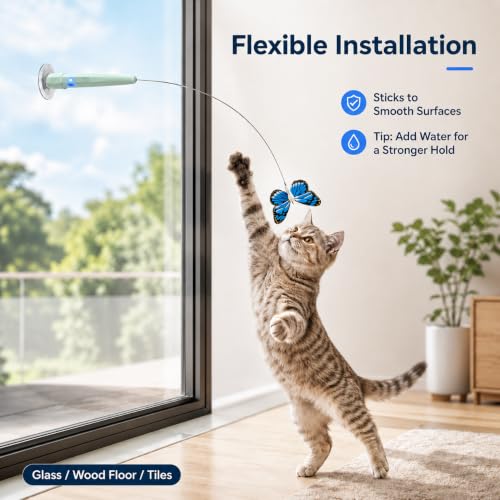 Fluttering Butterfly Interactive Automatic Electric Cat Teaser Wand Toys