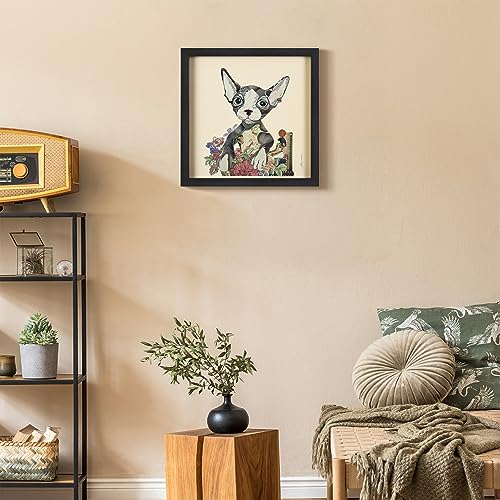Empire Art Direct Sphynx Dimensional Collage Handmade by Alex Zeng Framed Graphic Cat Wall Art Ready to Hang, 17 in. x 17 in. x 1.4 - color: Gray, size: 17"L x 17"W