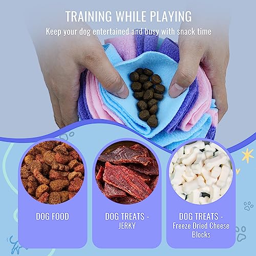 Pet Snuffle Ball, Puzzle Sniffing Interactive Dog Ball for Blind Dogs Training Stress Relief Dog Enrichment Toys Treat Machine Washable (15cm, Macarons Color) - color: Macarons color, size: 15cm