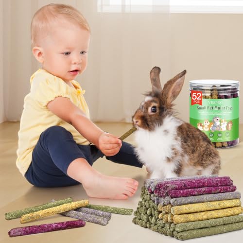 208Pcs Rabbit Chew Sticks, Guinea Pig Toys, Natural Timothy Hay Teeth Stick - size: 208Pack-Set
