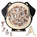 Dog Shaped Wooden Jigsaw Puzzle for Adult, 135 Pcs Wood Puzzle with Frame - color: Dog-morandi