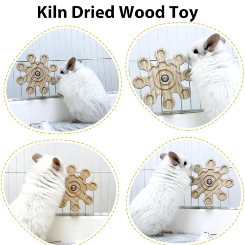 2Pcs Rotating Chinchilla Chew Toys, Kiln-Dried Wood for Teeth Care - color: 2pcs, size: Small