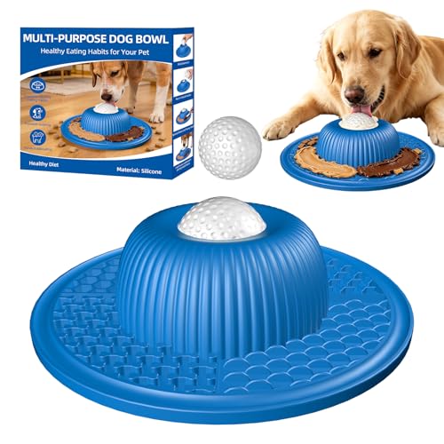 Multi-Purpose Silicone Slow Feeder & Lick Mat for Dogs & Cats (Blue) - color: Blue