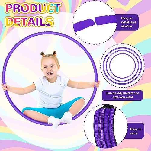 Shappy 6 Pcs Exercise Hoop Set Detachable Adjustable - color: Purple, size: 26 Inch