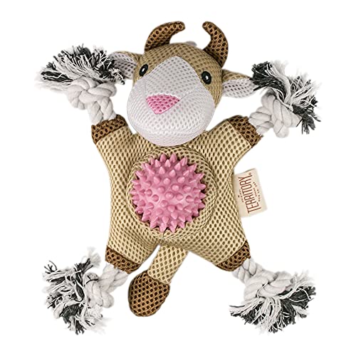 Territory 2 in 1 No Stuffing Removable Fetch Ball Tug Dog Toy for Small Medium Large Dogs, Goat - style: Goat