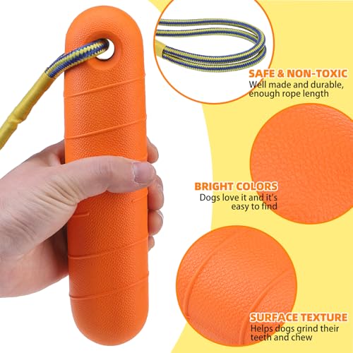 PUPTECK Interactive Dog Pool Toys Water Floating Toys Fetch Training Bumpers 4 Pack, Orange & Yellow - color: 4 Pack (Orange & Yellow)