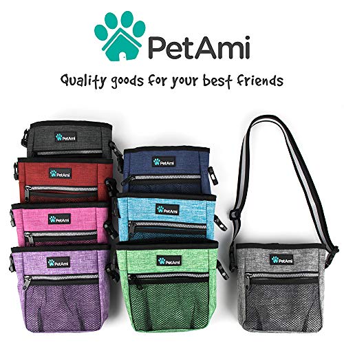 PetAmi Hands Free Dog Treat Pouch for Training and Walking, Green - color: Heather Green