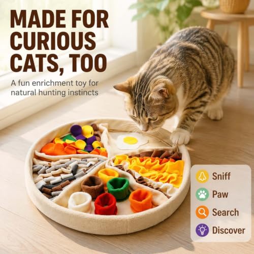 GROZY Snuffle Mat for Dogs & Cats, Interactive Foraging Slow Feeder Mat
