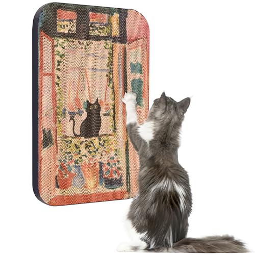 Cat Wall Scratcher, Art Cat Scratching Board for Indoor Cats - color: The Open Window