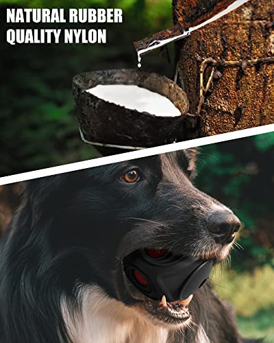 Mewlmart Giggle Ball for Dogs Owl Dog Toys for Aggressive Chewers Gift for Dog Natural Rubber Ball Cute Owl Hoot Medium Large Dog (Demon) - color: Black Owl Red Eyes