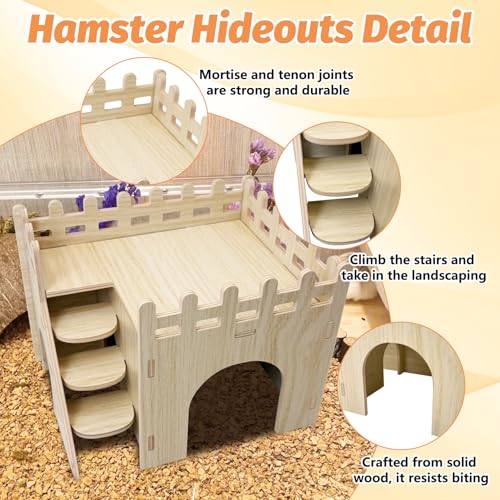 BNOSDM Wooden Hamster Houses and Hideouts with Slide Ramp Climbing Stairs - color: Style A