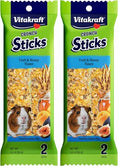 Vitakraft Guinea Pig Fruit & Honey Treat Sticks, 3.5 Ounce, Enriched Snack with Wooden Chew Core for Dental Health, 2 Count (Pack of 2) - size: 3.5 Ounce (Pack of 2)