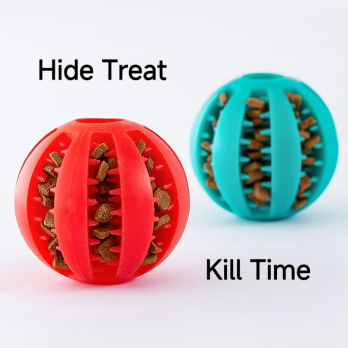1pcs Interactive Dog Puzzle Toy - Durable Treat Dispensing Chew Ball, 2.4"(6cm) Diameter, Blue - color: Blue