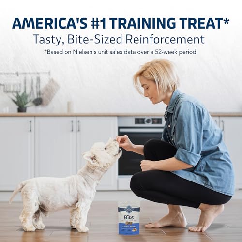 Blue Buffalo Bits Soft Dog Treats for Training, Made with Natural Ingredients & Enhanced with DHA, Chicken Recipe, 19-oz Bag (Pack of 4) - size: 19 Ounce (Pack of 4)