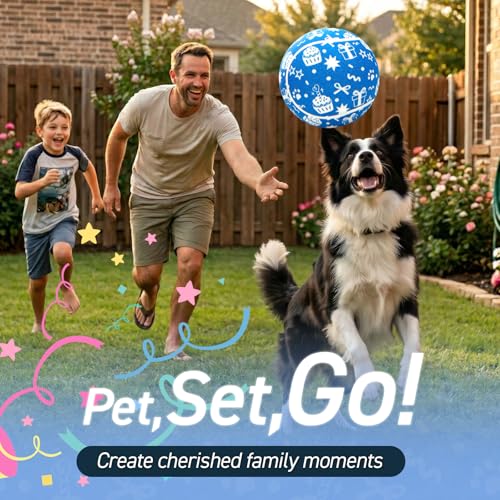 QDAN Dog Gifts, Puppy Dog Birthday Toys, Tennis Ball for Dogs, 9.5 Inch - color: Blue-gift