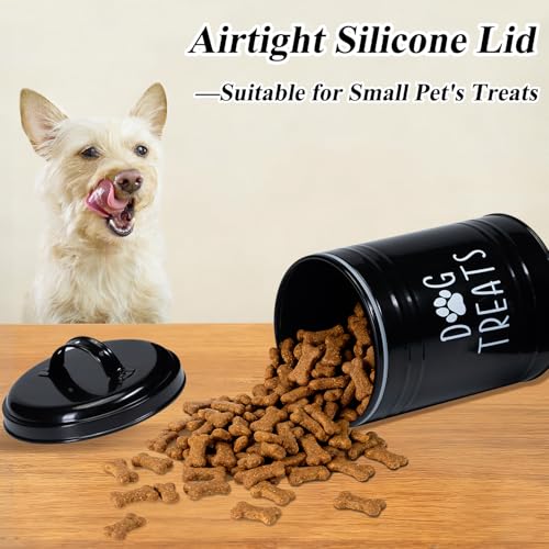 Dog Treat Container Airtight, 9.1''Hx5.5''W, 10 Cup Capacity (Black) - color: Black - Single