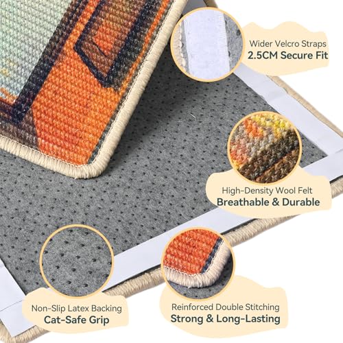 3-in-1 Sisal Cat Scratcher Mat 23.6x15.7 – Durable Scratch Rug for Floor & Wall with Sticker Tape, Protects Couch, Carpet & Furniture, Anti-Slip, Pet-Safe for Indoor/Outdoor Cats, Golden Afterglow - color: GoldenAfterflow