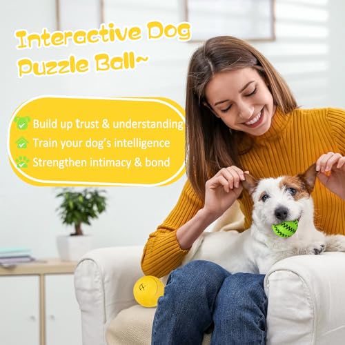 HIPPIH Dog Puzzle Toy 2 Pack, Interactive Dog Toys for Treat Dispensing - color: Green+Yellow