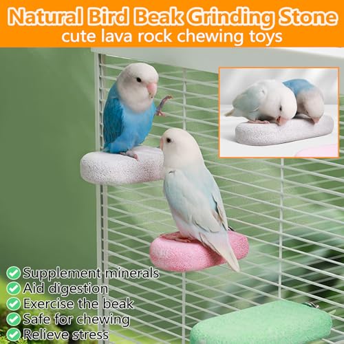 4Pcs Bird Beak Grinding Stone Lava Ledge Parrot Perch Stand Platform,Color - color: 4Pack Colorful | S & L