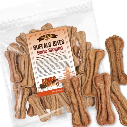 Gootoe Buffalo Bites Dog Treats, All-Natural Buffalo Bone Shaped, 1.5 lb - size: 1.5 Pound (Pack of 1)