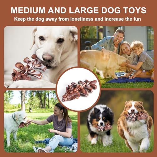 Durable Nylon Dog Toy for Aggressive Chewers - Interactive Nylon Chew Set with Massage Bumps | Tough Dog Toys for Teething Puppies & Large Breeds (Triceratops) - color: Triceratops