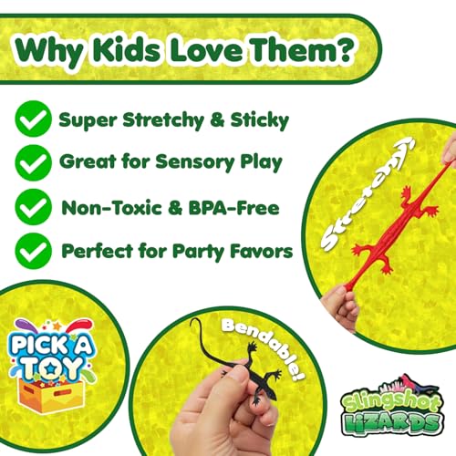 36 Set Sticky Gecko Lizard Toy Party Favor Slingshot, Stretchy Climbers On Wall for Kids, Goodie Bags Party Favors & Pinata Mini Toys Ages 5-12 - style: Gecko (36 Sets)
