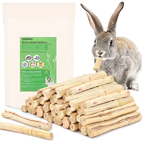 Bissap 700g/1.5Ib Sweet Bamboo Chew Sticks for Rabbits, Bunny Chewing Sticks for Rabbits Hamster Chinchilla Guinea Pigs Rabbit Small Animals Natural Treats Teeth Grinding Toys - size: 1.54 Pound (Pack of 1)