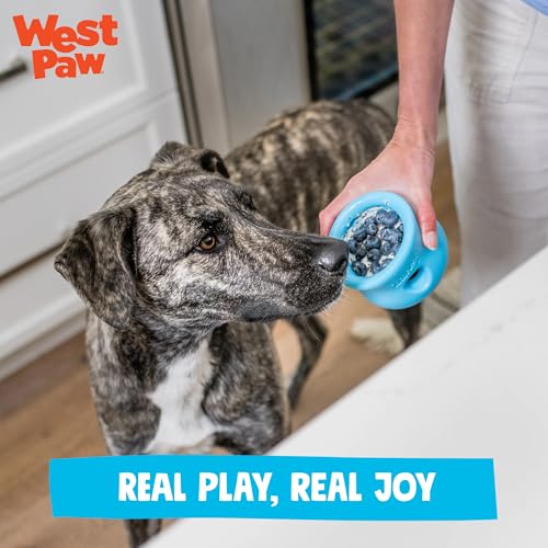 WEST PAW Zogoflex Toppl Interactive Treat Dispensing Puzzle Dog Toy for Mental Stimulation & Enrichment-Holds Kibble & Treats-Lickable, Freezable & Dishwasher Safe-Made in USA-Large-Cardinal Red - color: Cardinal, size: Large