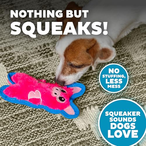 Outward Hound Durablez Minis Tough Chew Plush Squeaky Dog Toy, Pig, 6.8" - color: Pig