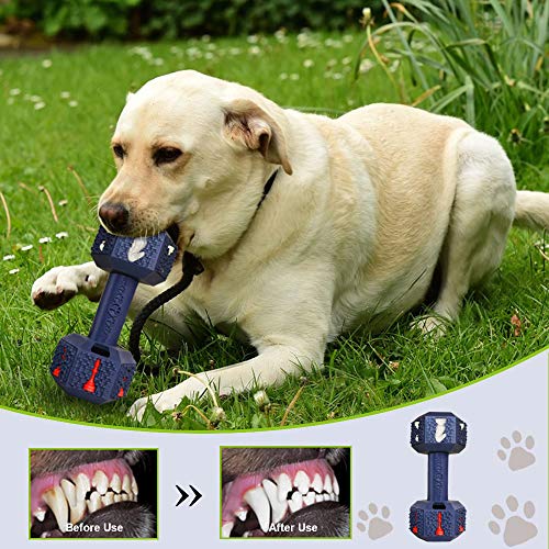 Dog Chew Toys for Aggressive Chewers Indestructible Dog Toys Tough Natural Rubber Dumbbell Toy for Small Medium Large Dogs XLarge Blue - size: X Large-7.5 In Blue