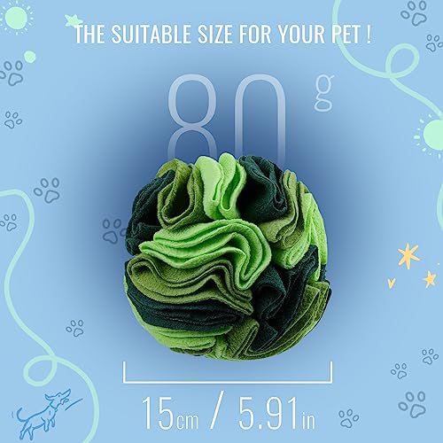 Pet Snuffle Ball, Puzzle Sniffing Interactive Dog Ball for Blind Dogs Training Stress Relief Dog Enrichment Toys Treat Machine Washable (15cm, Gradient Green) - color: Gradient green, size: 15cm