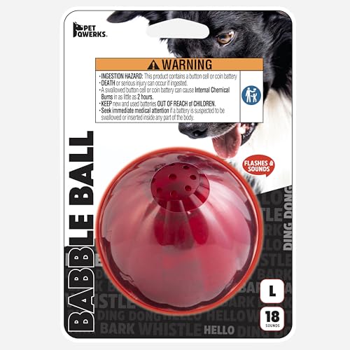 Pet Qwerks Blinky Babble Ball - Flashing Interactive Dog Toy - Large - size: Large, style: Blinky Babble