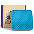 LE TAUCI PET Slow Feeder Dog Bowl, 7.5 Inch Lick Mat for Medium and Large Breed, Anxiety Relief Licking Mat, Puzzle Feeder for Peanut Butter, Treats, Pet Enrichment Toys, Cross Blue