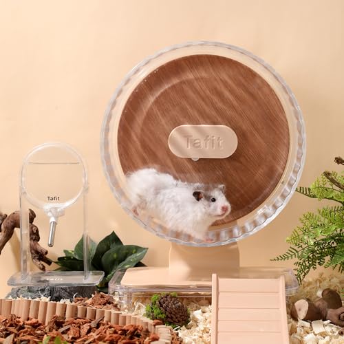 Super‑Silent Hamster Exercise Wheel – 8.66‑inch Quiet Running Spinner - color: Warm Brown, size: 8.7inch