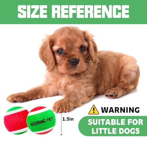 X-Small Dog Tennis Balls Dog Toys Ball 1.5" Pack of 12, Fit Ball Launchers,Dog Toys - color: Red and green colors tennis balls