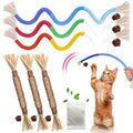 Silvervine Sticks Cat Chew Toys for Indoor Cats Dental Care Teeth Cleaning, Natural Kitten & Cat Teething Toys for Health, Catnip Toys Cat Chew Rope Suitable for All Breeds of Aggressive Chewers Cat - size: 3Pcs Chew Rope+3Pcs Silvervine Sticks