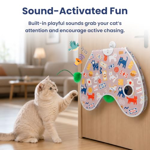 PAWSPIK Peek & Play Wall-Mounted Interactive Electronic Cat Toy